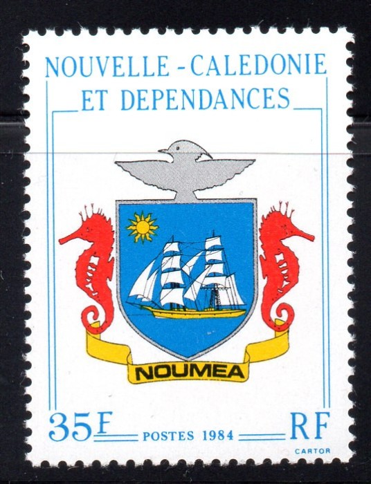 NOUA CALEDONIE 1984, Heraldica, Corabii, serie neuzată, MNH