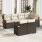 vidaXL Set de canapele pentru grădină cu pernă 7 pcs Maro Rattan poli 3346078