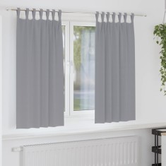 vidaXL Perdele cu perdele 2 pcs Gri deschis 175 x 140 cm Poliester