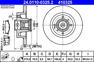 ATE 24.0110-0325.2 Disc frana foto