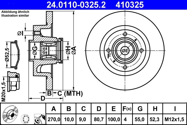 ATE 24.0110-0325.2 Disc frana
