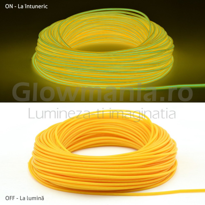 Fir electroluminescent neon flexibil el wire 5 mm culoare galben MultiMark GlobalProd