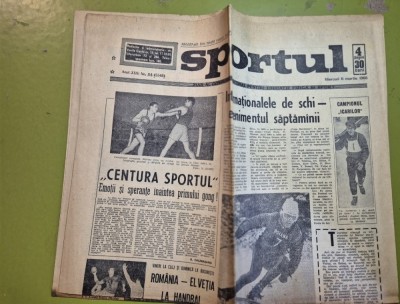 ziarul sportul 6 martie 1968 - nino benvenuti a cucerit cantura de campion mondial la box,art. sighisoara foto