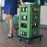 Cărucioare de transport 3 buc. negru 58x38x12 cm polipropilenă