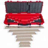 Set 5 gletiere profesionale inox cu lame zimtate si geanta, Olejnik