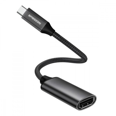 Adaptor USB Type-C la HDMI 4K 60Hz, Emeszon&amp;reg;, converteste USB 3.1 OTG USB-C la HDMI pentru telefon, TV, laptop, PC, negru foto