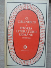 ISTORIA LITERATURII ROMANE. COMPENDIU-G. CALINESCU foto