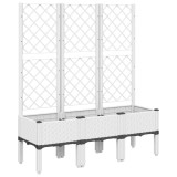 Cumpara ieftin Jardiniera de gradina cu spalier, alb, 120x40x142 cm PP