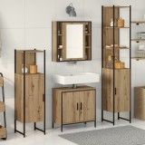 VidaXL Set de mobilă pentru baie &icirc;n 4 piese Stejar Artizanal Lemn Compus