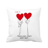 Perna personalizata decorativa, 40x40 cm, alba, pentru indragostiti, iubire