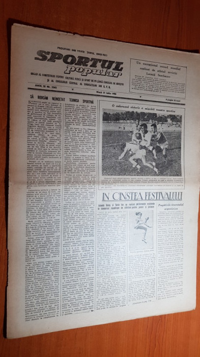 sportul popular 21 iulie 1953-iolanda balas,concurs de inot la cluj,motociclism