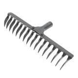 Grebla pentru frunze, Grunman, metal, fara coada, 16 dinti, 15 cm