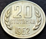 Cumpara ieftin Moneda 20 STOTINKI - PR BULGARIA, anul 1962 * cod 5215