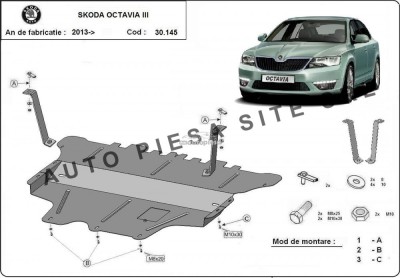 Scut metalic motor Skoda Octavia 3 III fabricata incepand cu 2013 APS-30,145 foto
