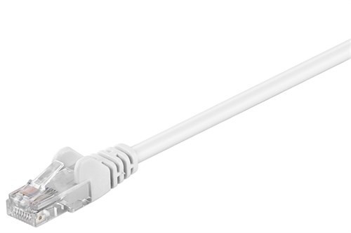 Cablu de retea U/UTP Goobay, cat5e, patch cord, 0.5m, alb