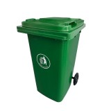 Container deseuri Leziter 240L verde HDPE, Roti, Standard EN-840