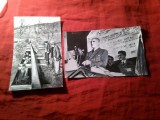 2 Fotografii istorice editate si retusate de UTC Directia Propaganda : Ghe. Gheorghiu Dej si Brigazile voluntare