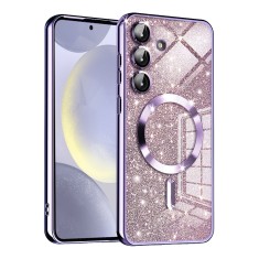 Husa premium Samsung Galaxy S24 Plus Techsuit Luxury Glitter MagSafe, mov deschis foto