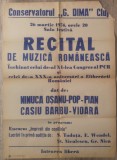 Afis recital al XI-lea Congres PCR,a XXX-a aniversare a eliberarii Romaniei/1974