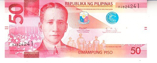 B11 9 - Bancnota foarte veche - Filipine / Pilipinas - 50 piso - 2022