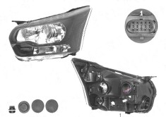 Far Ford Transit, 06.2016-,12.2019 fata, Stanga, cu daytime running light; H15+H7+PY21W+W5W; electric; negru; cu motor, TYC