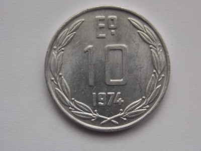 10 ESCUDOS 1974 CHILE foto