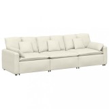 Canapea modulara cu perne, crem, DKD Home Decor