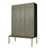 Vestiar metalic Premium Asamblat 5 usi si bancuta 1200x750x2200 mm (LxlxH), PLUS