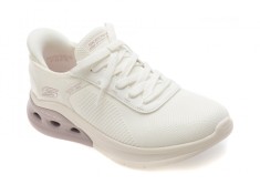 Pantofi sport SKECHERS albi, BOBS ARC WAVES 2.0, din material textil