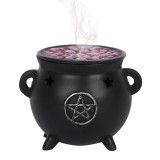 Suport Conuri Parfumate Cazan Pentagrama Argintiu Antichizat Rasina Decor Wicca Esoteric