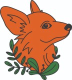 Cumpara ieftin Sticker decorativ, Corgi Dog, Portocaliu, 66 cm, 7064ST-1, Oem