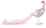 Decoratiune de Craciun paun roz din hartie MagicHome 60x28x35 cm