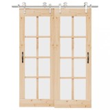 VidaXL Set piese pentru ușă glisantă, argintiu, 183 cm oțel inoxidabil