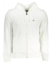 Hanorac cu fermoar barbati, cu mini logo brodat, Regular fit, alb, S