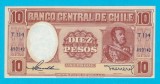 Bancnotă Chile (pick 111) 10 Pesos 1947 aUNC+ serie: T114 090142