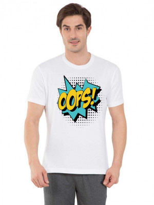 Tricou barbati alb - Oops - XL foto