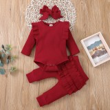 Compleu visiniu pentru fetite (Marime Disponibila: 0-3 luni)