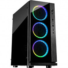 Carcasa Gaming Inter-Tech W-III RGB Black, USB 3.0, Fan controller cu foto