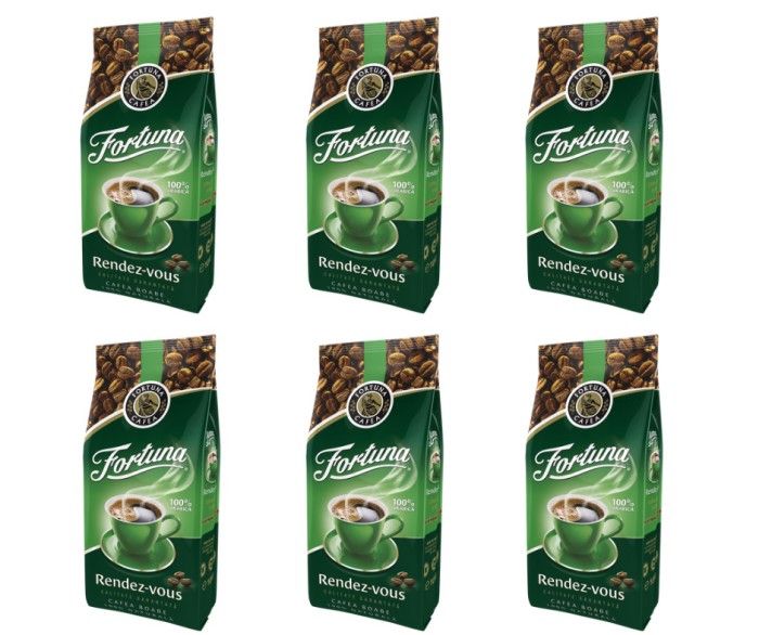 Pachet 6 x Fortuna Rendez-Vous cafea boabe 1kg