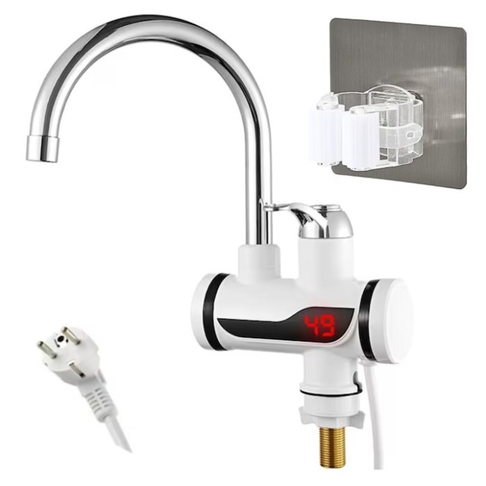 Robinet Electric FOTOFUN Flexibil Pentru Incalzit Apa cu Afisaj LED + Suport Mop