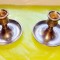 D990-Set 2 Sfesnice pereche de mana stil Biedermeier bronz argintat Anglia.