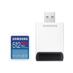 SAMSUNG SD PRO Plus 2023 512GB SD Memory Card incl. USB card reader UHS-I U3 Full HD 4K UHD 180 MB s Read 130 MB s Write