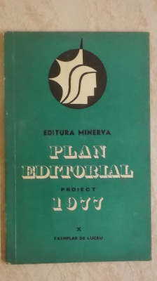 Plan editorial, Proiect, 1977, Editura Minerva, Exemplar de lucru foto