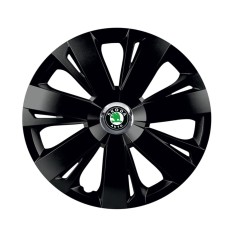 Set 4 capace roti Negre Cu Inel Cromat Energy R15 pentru gama auto Skoda foto