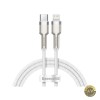 Cablu Date si Incarcare USB-C - Lightning Baseus Cafule Metal Series 20W 2m Alb CATLJK-B02