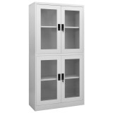 Cumpara ieftin Dulap de birou gri deschis 90x40x180 cm otel/sticla securizata