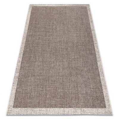 Covor sisal Floorlux 20401 Cadru taupe si şampanie, 200x290 cm foto