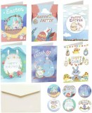 Set de 12 felicitari de Paste TMHX, hartie, multicolor, 10,5 x 7 cm