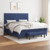 VidaXL Pat box spring cu saltea, albastru, 180x200 cm, material textil 3136779