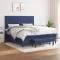 vidaXL Pat box spring cu saltea, albastru, 180x200 cm, material textil